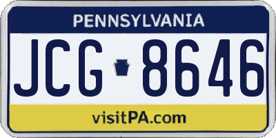 PA license plate JCG8646