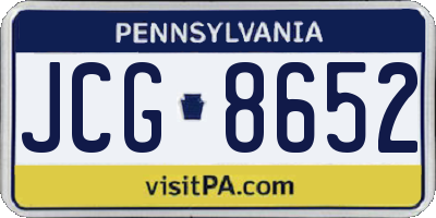 PA license plate JCG8652
