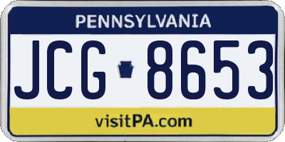 PA license plate JCG8653