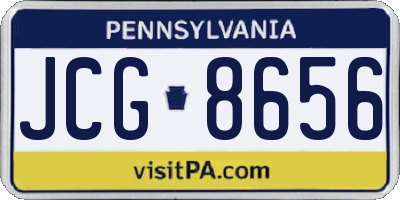 PA license plate JCG8656