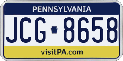 PA license plate JCG8658