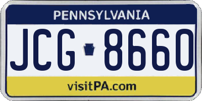 PA license plate JCG8660