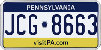 PA license plate JCG8663
