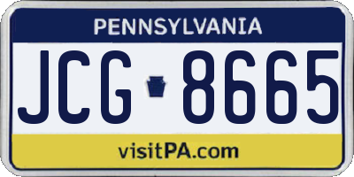 PA license plate JCG8665
