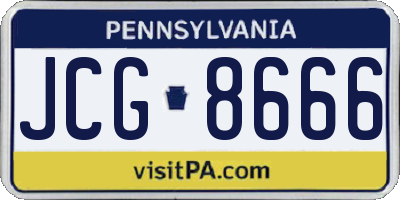 PA license plate JCG8666