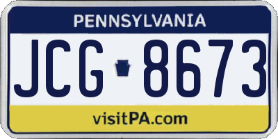 PA license plate JCG8673