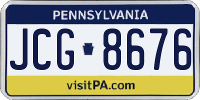 PA license plate JCG8676