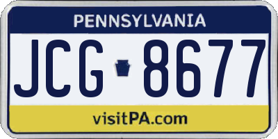 PA license plate JCG8677