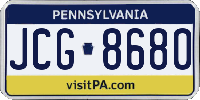 PA license plate JCG8680