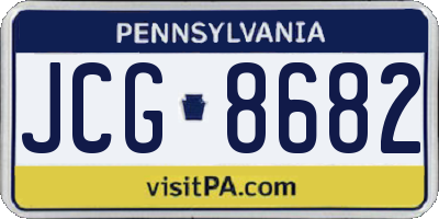 PA license plate JCG8682