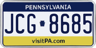 PA license plate JCG8685