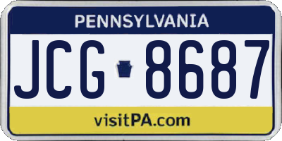 PA license plate JCG8687