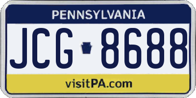 PA license plate JCG8688