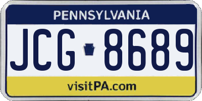 PA license plate JCG8689