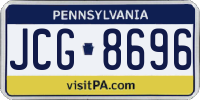 PA license plate JCG8696