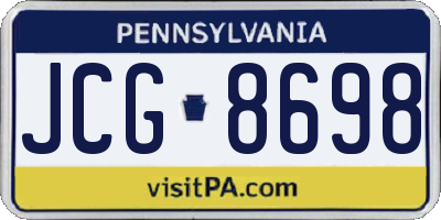 PA license plate JCG8698