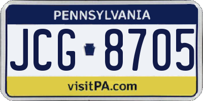 PA license plate JCG8705