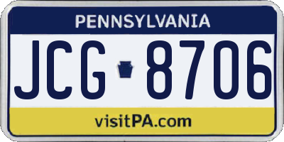 PA license plate JCG8706