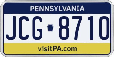 PA license plate JCG8710