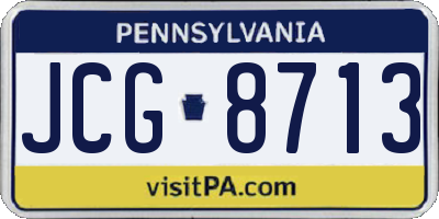 PA license plate JCG8713
