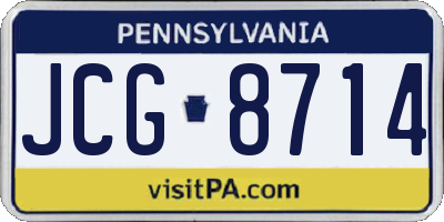 PA license plate JCG8714