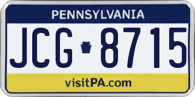 PA license plate JCG8715
