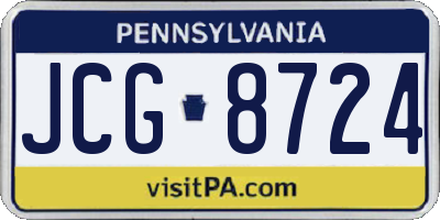 PA license plate JCG8724