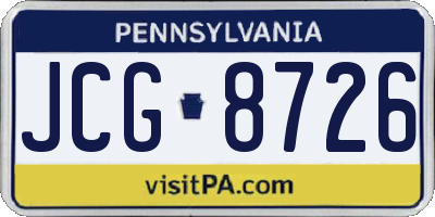 PA license plate JCG8726