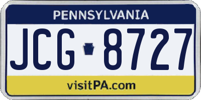 PA license plate JCG8727