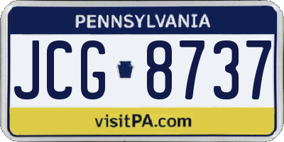 PA license plate JCG8737
