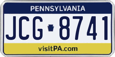 PA license plate JCG8741