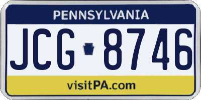 PA license plate JCG8746