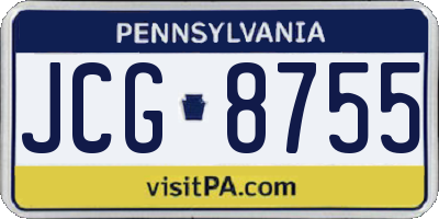 PA license plate JCG8755