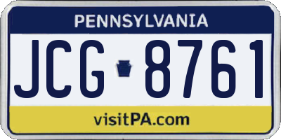 PA license plate JCG8761