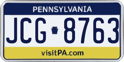 PA license plate JCG8763