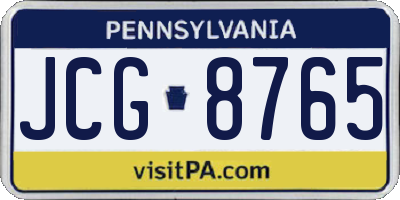 PA license plate JCG8765