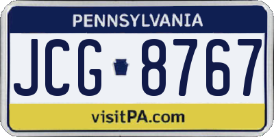 PA license plate JCG8767