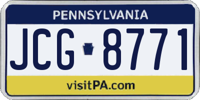 PA license plate JCG8771