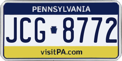 PA license plate JCG8772