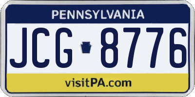 PA license plate JCG8776