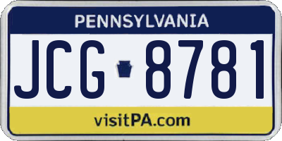 PA license plate JCG8781