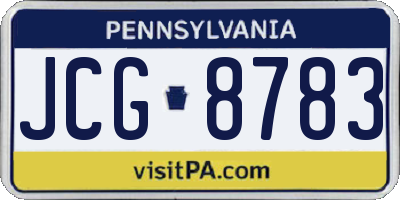 PA license plate JCG8783