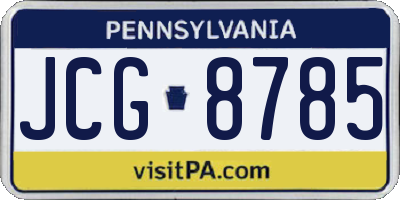 PA license plate JCG8785