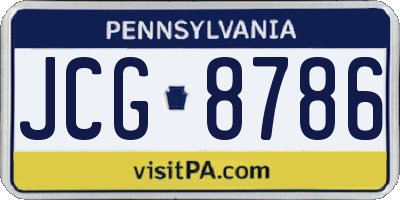 PA license plate JCG8786