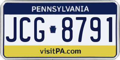 PA license plate JCG8791