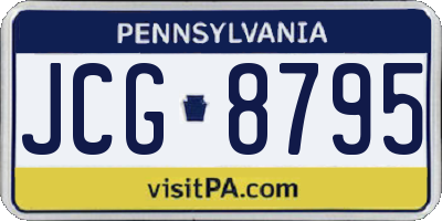 PA license plate JCG8795