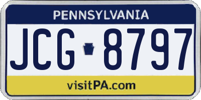 PA license plate JCG8797