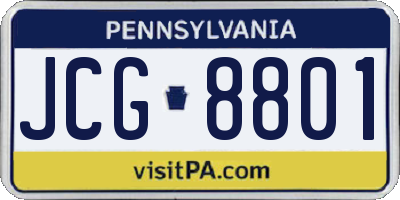 PA license plate JCG8801