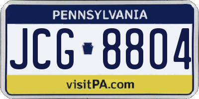PA license plate JCG8804