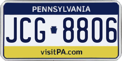PA license plate JCG8806